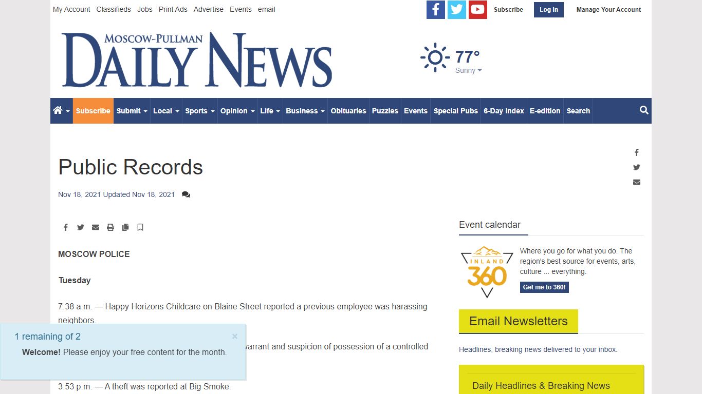 Public Records | Local | dnews.com